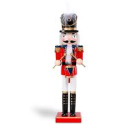 Vipush Christmas Wooden Nutcracker Soldier - 15 Inch The Drummer Style Figure Ornament Desktop Xmas Puppet Decor Doll Pendant for Party Store Home