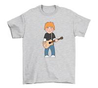 vipwees, A Team Busker, Boys or Girls Music Caricature Organic Cotton T-Shirt Grey
