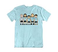 VIPwees Boys or Girls Argentina Legends Original Sporting Caricature Kids T-Shirt, Made from Organic Cotton Sky Blue
