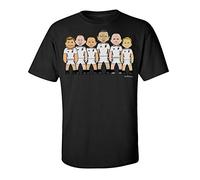 VIPwees, English Rugby Legends, Original Caricature Organic Cotton T-Shirt Black