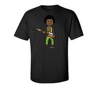 VIPwees, Guitar God, Mens Musician Caricature Organic Cotton T-Shirt Black