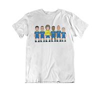 vipwees Mens or Womens Crazy Gang Original Sporting Caricature T-Shirt, Made from Organic Cotton White