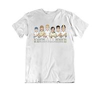vipwees Mens or Womens England Cricket Legends, Sporting Caricature T-Shirt, White