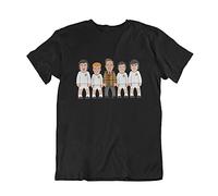 vipwees Mens or Womens Leeds 70s Original Sporting Caricature T-Shirt, Made from Organic Cotton Black