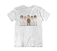 vipwees Mens or Womens Leeds 70s Original Sporting Caricature T-Shirt, Made from Organic Cotton White