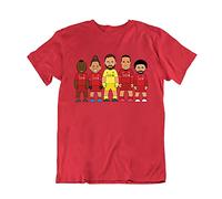 VIPwees Mens or Womens Liverpool Legends Original Sporting Caricature T-Shirt, Made from Organic Cotton Red