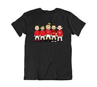 vipwees Mens or Womens Manchester in Red Legends Original Sporting Caricature T-Shirt, Made from Organic Cotton