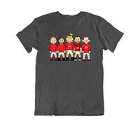 vipwees Mens or Womens Manchester in Red Legends Original Sporting Caricature T-Shirt, Made from Organic Cotton