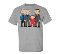 vipwees, Strange Peaks, Mens Original Film & TV Caricature Organic Cotton T-Shirt Grey