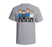 VIPwees, The Awkward 4, Mens Comedy TV Inspired Caricature Organic Cotton T-Shirt Grey