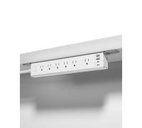 VIPWELL - Flat Under Desk Power Strip, 6ft Extension Cord, Wall Mount Surge Protector, 6 AC Outlets + 2 USB A Ports and 2 USB A Ports