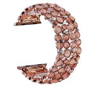 VIQIV Bling Bands Compatible with Apple Watch 38mm 40mm 41mm 42mm 44mm 45mm 49mm Iwatch Series SE 9/8/7/6/5/4/3/2 Ultra, Diamond Bracelet Metal Jewelry Wristband Strap for Women S Rose Gold