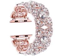 VIQIV Bling Bands for Compatible with Apple Watch 38mm 40mm 41mm Ultra Iwatch Series 9 8 7 6 5 4 3 2 1, Diamond Rhinestone Stainless Steel Metal Bracelet Wristband Strap for Women Rose Gold