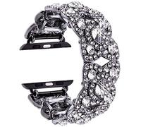 VIQIV Bling Bands for Compatible with Apple Watch 42mm 44mm 45mm 46mm 49mm Ultra Iwatch Series 11 10 9 8 7 6 5 4 3 SE SE2, Diamond Rhinestone Stainless Steel Metal Bracelet Wristband Strap for Women