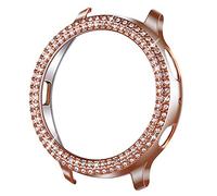 VIQIV Bling Protective Face Bumper Case Cover for Compatible with Samsung Galaxy Watch Active 2 Case 40mm 44mm, NOT for Active 1, Crystal Diamond Shiny Rhinestone Plate Frame for Women Girl Rose Gold