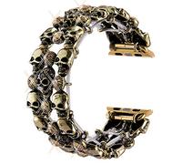 VIQIV Skull Bands Compatible with Apple Watch Ultra Band 42mm 44mm 45mm 49mm iWatch Series SE 9 8 7 6 5 4 3 2, Diamond Rhinestone Stainless Steel Metal Bracelet Wristband Strap for Halloween Men women