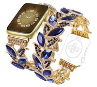 VIQIV Slim Bracelet Compatible with Apple Watch Bands 38/40/41/42/44/45/46/49mm for Women, Stretchy Cute Thin Dressy Starlight Luxury Metal Strap for iWatch Series 11 10 9 8 7 6 5 4 3 SE Ultra 3 2