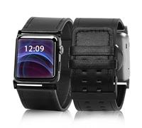 VIQIV Smart Watch Bracelet Bands Compatible with Apple Watch 42mm/44mm/45mm/49mm Smartwatch Straps for Iwatch Series Ultra/9/8/7/6/5/4/3/2/1/SE for Men Women, Genuine Leather Wristband Ultra Wide