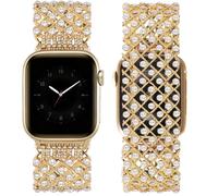 VIQIV Starlight Bracelet Compatible with Apple Watch Bands 38/40/41/42/44/45/46/49mm for Women, Stretchy Dressy Rhinestone Woven Mesh Luxury Straps for iWatch Series 11 10 9 8 7 6 5 4 3 SE Ultra 3 2