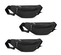 Viqueen Fashion Fanny Packs For Men and Women Foldie Crossbody Bag with Zipper and Pockets Water Resistant,Hands Free Phone Carrying 3 Packs Black Resistant,Hands Free Phone Carrying(Black), Black, 3