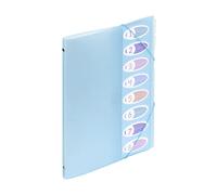 Viquel - 8 compartments A4 Folder for Office or Home - Elastic Closure - Propysoft Range - Pastel Blue