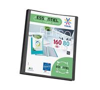 Viquel - A4 160 Pockets Display Book - Customisable Binding - Smooth Clear Pockets - Recycled Essential - Black