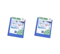 Viquel - A4 160 Pockets Display Book - Customisable Binding - Smooth Clear Pockets - Recycled Essential - Blue (Pack of 2)
