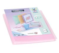 Viquel - A4 200 View Display Book - Customisable Document Holder - 100 Smooth Quality Pockets - Pastel Pink