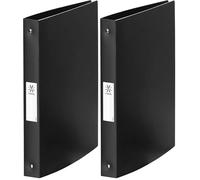 Viquel A4 Maxi Flexible Ring Binder with Label on The Edge 4 Rings 3.5 cm Spine for A4 Documents Black (Pack of 2)