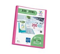 Viquel - A4 Presentation Folder 200 Views Essentiel - Customisable Document Holder - Made in France - 100 Smooth Quality Pockets - Pink