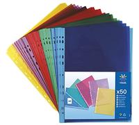 Viquel A4 Punched Polypropylene Pockets - Assorted (Pack of 50 Units)