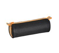 Viquel - Children's Pencil Case - Boys Pencil Case Made of 600D Nylon - 1 Compartment - Orange Zip - 22 x 7 x 7 cm - Black