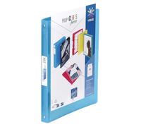 Viquel - Customisable A4 Flexible Binder - 4 Rings - 2.5 cm Spine - Translucent Blue