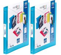 Viquel - Customisable A4 Flexible Binder - 4 Rings - 2.5 cm Spine - Translucent Blue (Pack of 2)