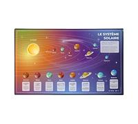 VIQUEL - Educational Desk Pad on The Solar System - Durable and Easy to Clean PVC - Desk Protector - Origin France Guarantee - 59.5×36.2cm