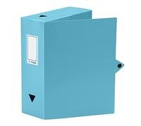 Viquel - Essential A4 Document Box - 10 cm Spine - Durable Flexible Plastic - Label Holder - Press Stud - Made in France - Turquoise Blue