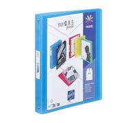 Viquel - Flexible Plastic 4-Ring Binder - Customisable 3.5 cm Spine Binder - ID Label - A4 Size - Premium Quality - Made in France - Translucent Blue