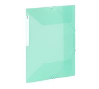 Viquel - Large Capacity Plastic 3 Flap Folder - A4 File Box with ID Label - Translucent Green