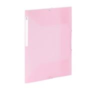 Viquel - Large Capacity Plastic 3 Flap Folder - A4 File Box with ID Label - Translucent Pink