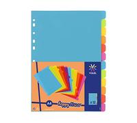 Viquel - Pack of 12 Plastic dividers - A4 Size (21 x 29.7 cm) - for A4 Binder - neon Colour