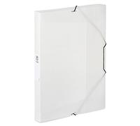 Viquel - Plastic Folder with Elastic Bands - A4 Size File Box - Identification Label on the Side - Made in France - Translucent colourless