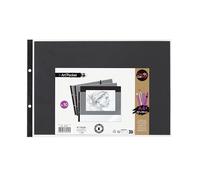 Viquel - Set of 10 A4 Perforated Plastic Pockets ART'POCKET CREATIV'GALLERY - Pockets with Black Sheet for Presentation - Ideal for Photos or Drawings - Landscape Format