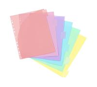 Viquel - Set of 6 dividers Rainbow Pastel - 6 A4 Maxi dividers with Identification tab - Assorted Pastel Colours