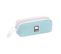 Viquel - Teknik Pastel Pencil Case with 2 Compartments - Large Capacity School Pencil Case - Blue/Pink