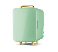 VIQUTRG 8L Mini Fridge for Bedroom, 12V DC Portable Cooler Small Beverage Refrigerator 220V Portable Beauty Fridges for Car Office Desk & Dorm Room Food Beverage Skincare Beauty & Makeup,Green