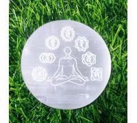 VIR SHAKTI AGATE Selenite Crystal Meditation White Buddha, Metal Yantram for Pujas, Health, Wealth, and Success & Spiritual Practices Sacred Sri Yantra for Vastu & Prosperity
