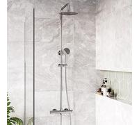 Vira Round Riser Slide Shower Rail Kit with Dual Valve