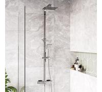 Vira Square Riser Slide Shower Rail Kit with Dual Valve