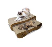 Viraagyiyou 2 in 1 Premium Cat Scratching Board, Cat Scratcher Set, Scratch-Resistant Cat Scratching Post Large (27.5L X 9H in.) and Small (24.5L X 6H in.), Corrugated Cardboard, Curved