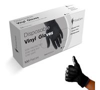 ViraCare 100 x Black Vinyl Gloves Medium, Latex Free, Powder Free